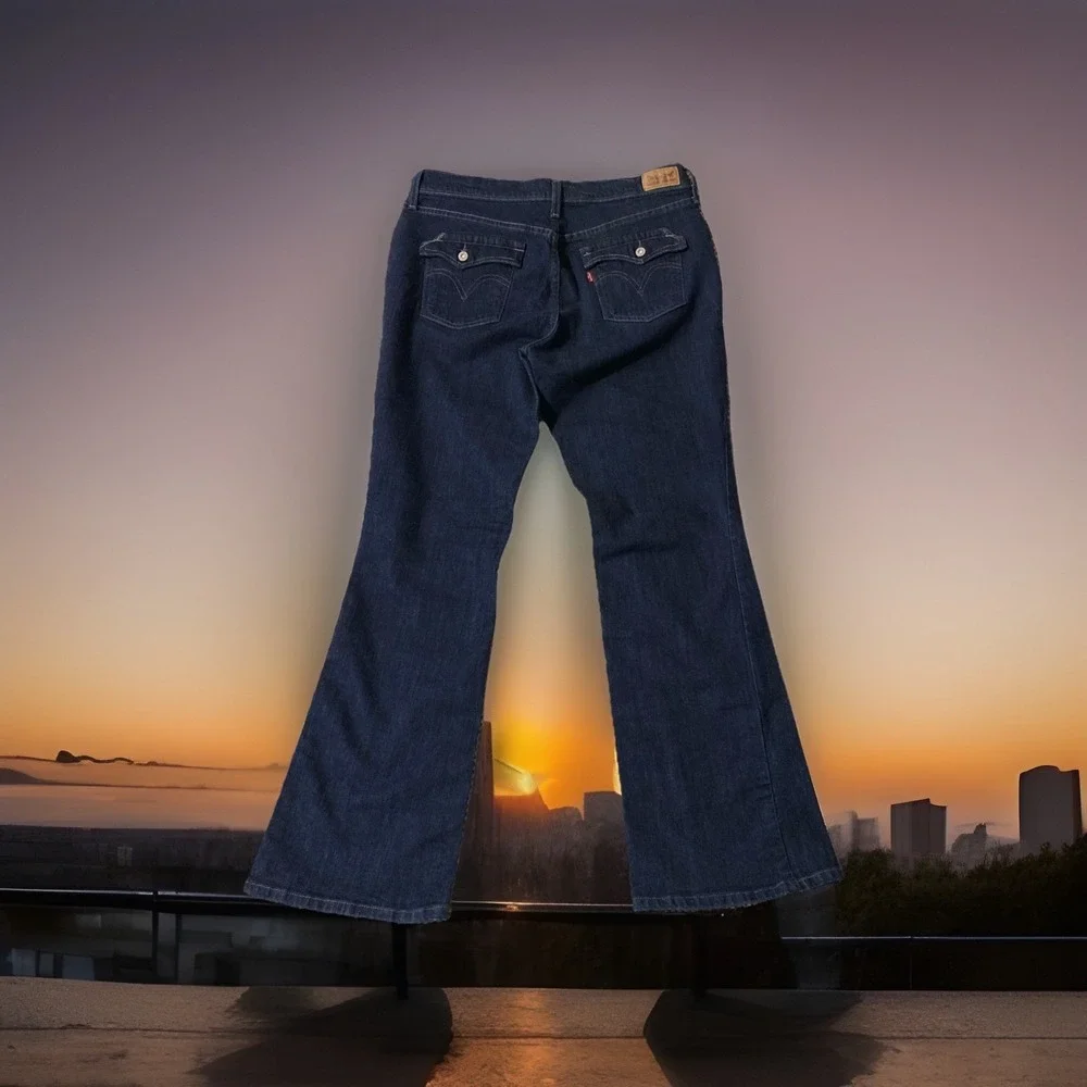 Levis 515 Bootcut womens Jeans Size 12m 31 x 32 STRETCH Flap Pockets DARK - Picture 1 of 5